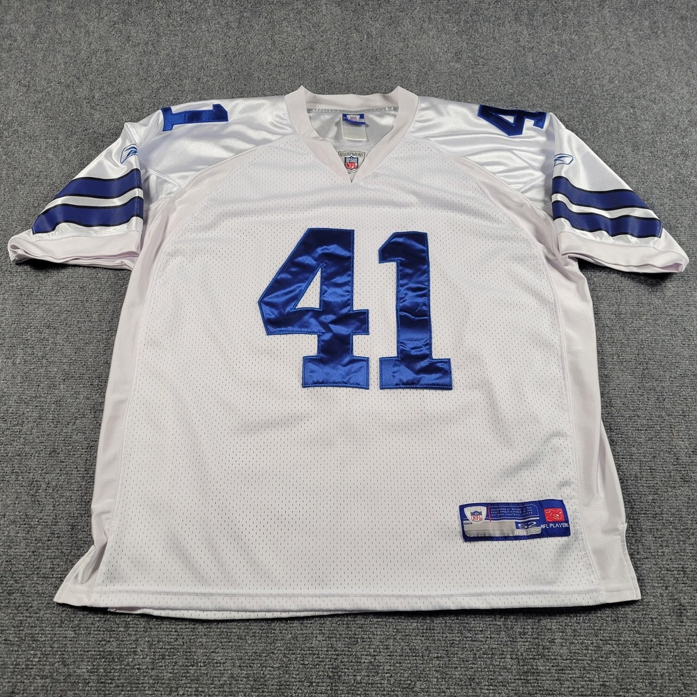 Dallas Cowboys Jersey Mens 52 White Blue NFL Football Terence Newman Reebok‎